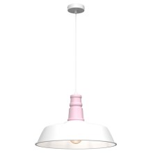 Chandelier on a string ENZO 1xE27/60W/230V white/pink
