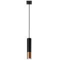 Chandelier on a string LOOPEZ 1xGU10/10W/230V black/copper