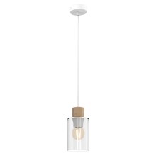 Chandelier on a string MADERA 1xE27/60W/230V white/wood