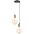 Chandelier on a string MIROS 2xE27/60W/230V round black/copper