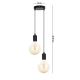 Chandelier on a string MIROS 2xE27/60W/230V round black