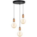 Chandelier on a string MIROS 3xE27/60W/230V round black/copper