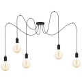 Chandelier on a string MIROS 5xE27/60W/230V black