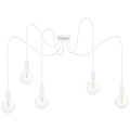 Chandelier on a string MIROS 5xE27/60W/230V white