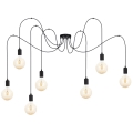 Chandelier on a string MIROS 7xE27/60W/230V black