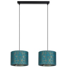 Chandelier on a string REZO 2xE27/60W/230V turquoise
