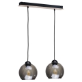 Chandelier on a string UNO WOOD 2xE27/60W/230V black/brown