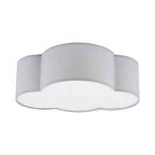 Children's ceiling light CLOUD MINI 2xE27/15W/230V grey