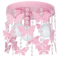 Children's ceiling light ELZA butterflies 3xE27/60W/230V pink