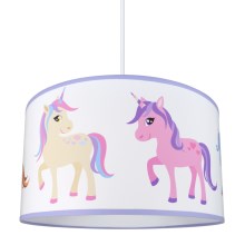 Children's pendant chandelier on a string PONY/UNICORN  1xE27/60W/230V