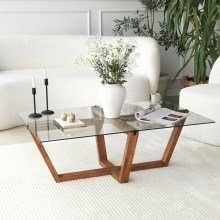 Coffee table AMALFI 35x105 cm pine/clear