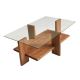 Coffee table BABYLON 40x105 cm brown/clear