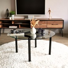 Coffee table BALANCE 42x75 cm black/clear
