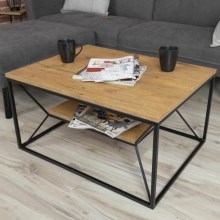Coffee table BASICLOFT 40x80 cm black/brown