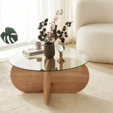Coffee table BUBBLE 35x75 cm brown/clear