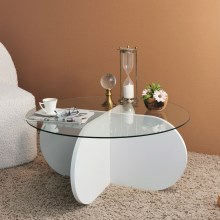 Coffee table BUBBLE 35x75 cm white/clear