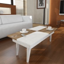 Coffee table CASTRUM 30x90 cm white/brown