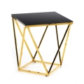 Coffee table DIAMANTA 50x50 cm gold/black