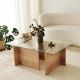 Coffee table ESCAPE 40x105 cm brown/clear