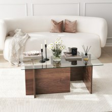 Coffee table ESCAPE 40x105 cm brown/clear