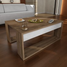 Coffee table GORDER 35x80 cm brown/white