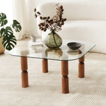 Coffee table KEI 40x80 cm brown/clear