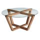 Coffee table LOTUS 35x75 cm brown/clear