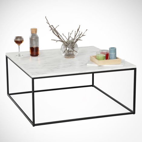 Coffee table MARMO 43x75 cm black/white