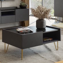 Coffee table NARINE 45x97 cm anthracite/black/gold