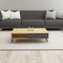 Coffee table SILVER 33x90 cm anthracite/beige