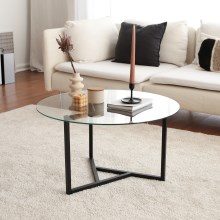 Coffee table TRIO 42x75 cm transparent/black