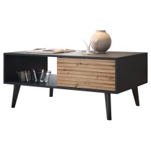 Coffee table WILLOW 46x104 cm black/brown