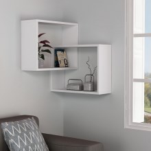 Corner wall shelf RING 68x68 cm white