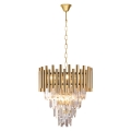 Crystal chandelier on a chain MADISON 9xE14/40W/230V gold
