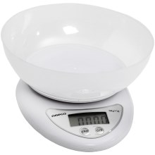 Digital kitchen scale with a bowl 1xCR2032 white