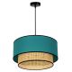 Duolla - Chandelier on a string BOHO 1xE27/15W/230V turquoise/rattan