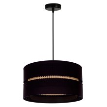 Duolla - Chandelier on a string DUO 1xE27/15W/230V black/rattan