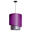 Duolla - Chandelier on a string PARIS 1xE27/15W/230V d. 40 cm purple/silver
