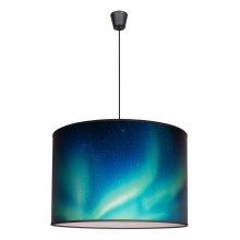 Duolla - Chandelier on a string PRINT M 1xE27/40W/230V black/turquoise
