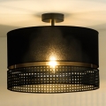 Duolla - Surface-mounted chandelier DOUBLE RATTAN 1xE27/15W/230V black