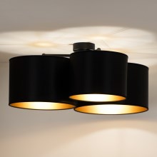 Duolla - Surface-mounted chandelier ROLLER TRIO SHINY 3xE27/15W/230V black/gold