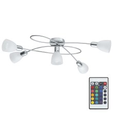 Eglo 75356 - Dimmable surface-mounted chandelier with LED and RGB DAKAR-C 5xE14/4W + remote control