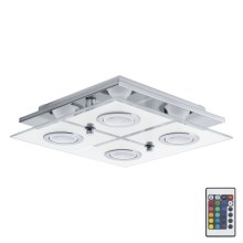 Eglo 75378 - LED RGBW Dimmable ceiling light CABO-C 4xGU10/4W/230V + remote control
