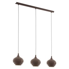 Eglo 97216 - Chandelier on a string CAMBORNE 3xE27/60W/230V brown