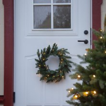 Eglo - LED Outdoor Christmas wreath with a sensor 30xLED/0,064W/3xAA IP44
