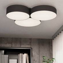 Eglo - RGBW Dimmable ceiling light 3xLED/7,5W/230V 2700-6500K black