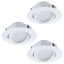 Eglo - SET 3x LED Dimmable recessed light PINEDA 1xLED/5,5W/230V