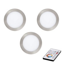 Eglo - SET 3x LED Dimmable recessed light TINUS LED/6W/230V + remote control