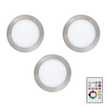 Eglo - SET 3x LED RGBW Dimmable recessed light TINUS 4,8W/230V + remote control