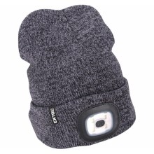 Extol - Hat with a headlamp and USB charging 300 mAh grey size UNI